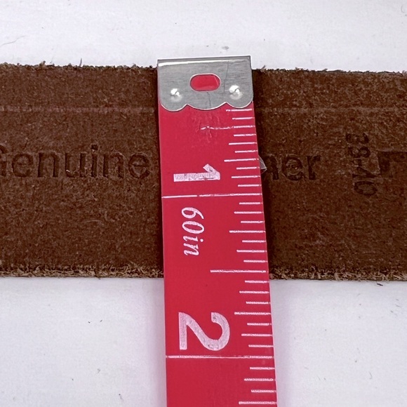 TIMBERLAND MEN’S BELT, BROWN COLOR, LEATHER WITH GOLD BUCKLE, LARGE (38/40) - Picture 10 of 10